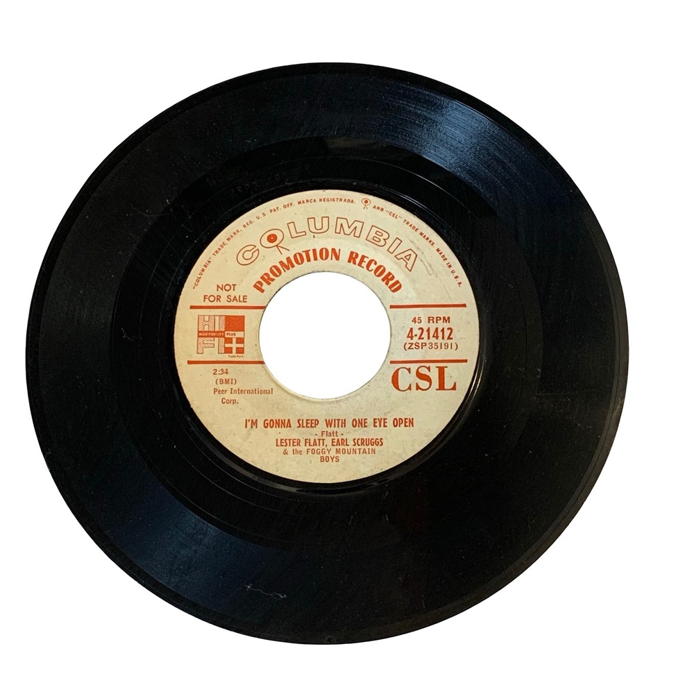 Flatt & Scruggs I'm Gonna Sleep With One Eye Open 45 RPM Columbia Promo 4-21412